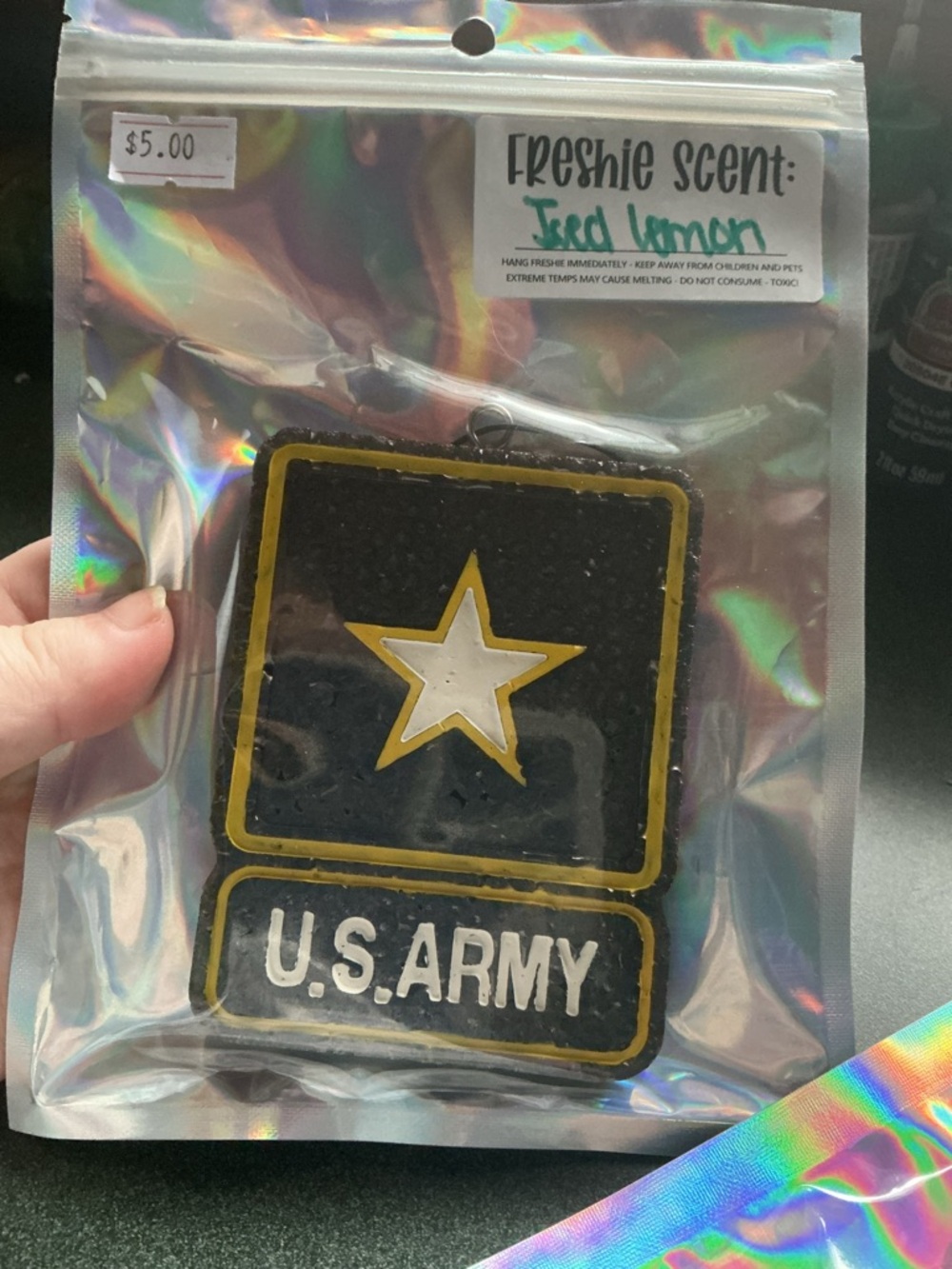 U.S. Army Car Freshie— Iced Lemon